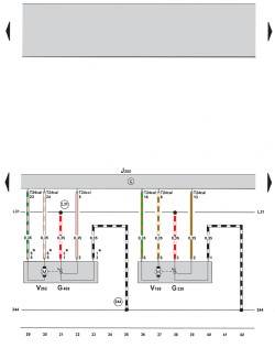 Электросхема климатической установки Climatronic 2-C (устанавливается с 05.2005) (часть 3)
